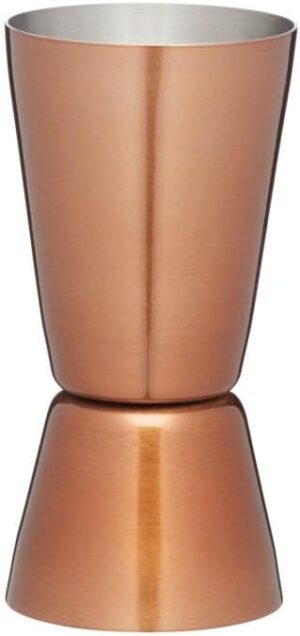 BarCraft Dwustronny Jigger/Miarka barmańska ze stali nierdzewnej, efekt miedzi 25/50 ml